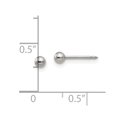 Inverness Stainless Steel Polished Ball Short Post Piercing Earrings