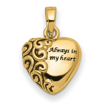 14K gold heart pendant