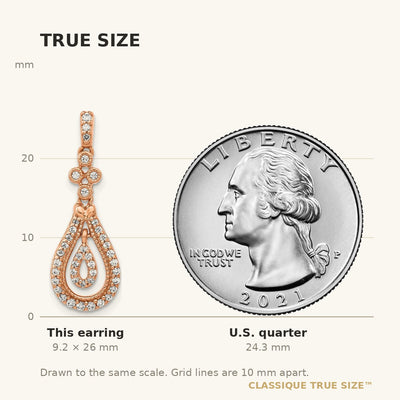 14K Rose Gold Polished Diamond Post Earrings