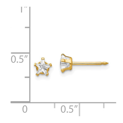 Inverness 14K Star CZ Post Earrings