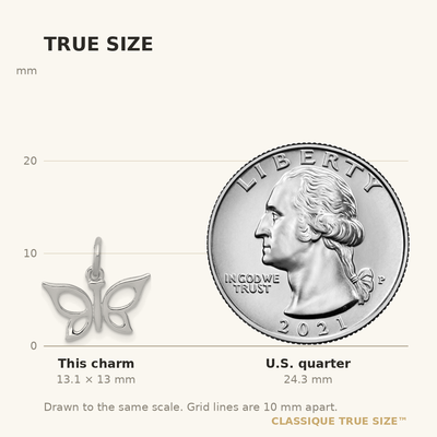 14K White Gold Polished Butterfly Charm