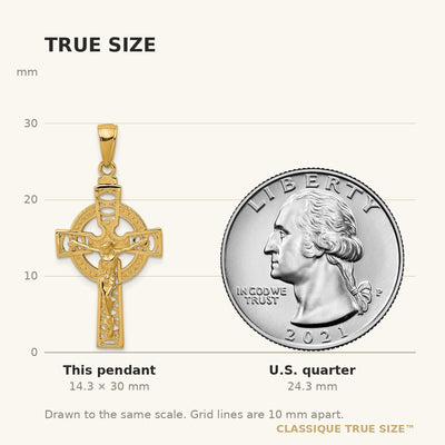 14K Polished Celtic Crucifix Pendant