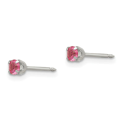 Inverness Stainless Steel Rose Crystal Earrings