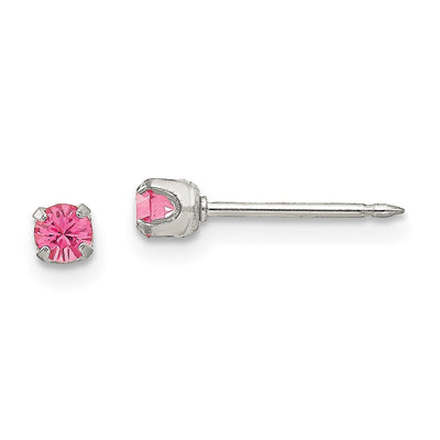 Inverness Stainless Steel Rose Crystal Earrings