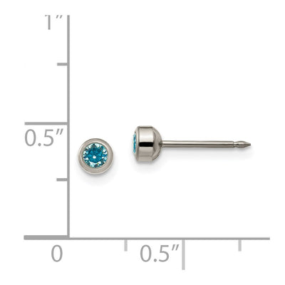 Inverness Titanium Aqua Crystal Bezel Earrings