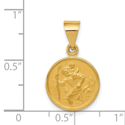 18K Saint Christopher Medal Pendant, 23.5 x 14.3mm