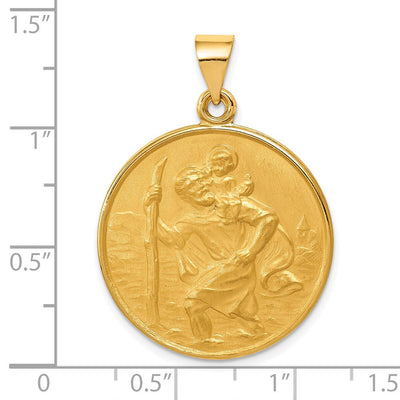 18K Saint Christopher Medal Pendant, 35.25 x 25.6mm