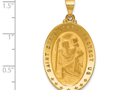 18k Saint Christopher Medal Pendant, 37.5 x 20.9mm