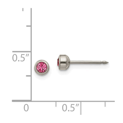Inverness Titanium Rose Crystal Bezel Earrings