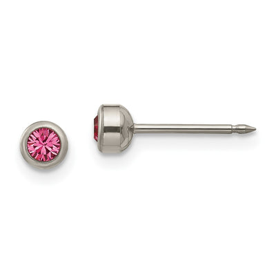 Inverness Titanium Rose Crystal Bezel Earrings