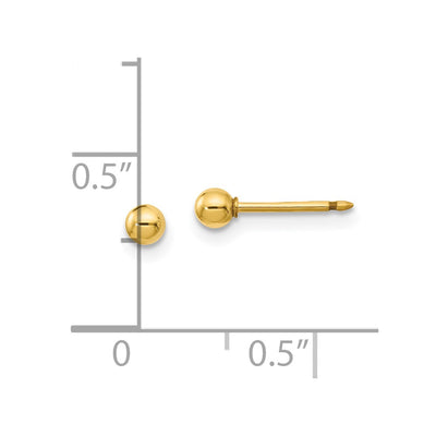 Inverness 14K Polished Ball Short Post Piercing Earrings