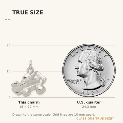 Sterling Silver Race Car Charm