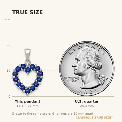Sterling Silver Rhodium-plated Sapphire Pendant