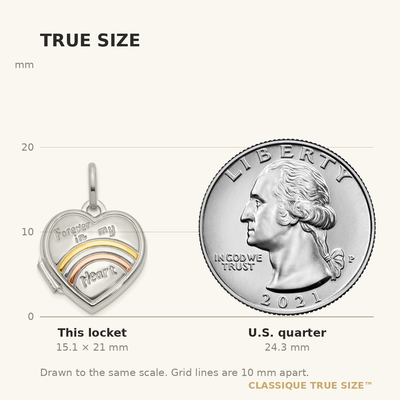 14K White Gold with Rose and Yellow Plating FOREVER IN MY HEART Heart Locket