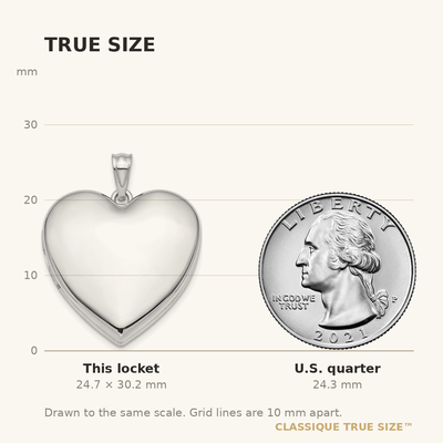Sterling Silver Rhodium-plated Plain Ash Holder Heart Locket