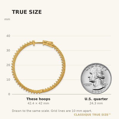 14K Round Hoop w/Safety Clasp Earring Mountings, 42 x 42mm