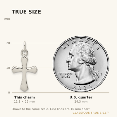 Sterling Silver Passion Cross Charm, 22 x 12mm