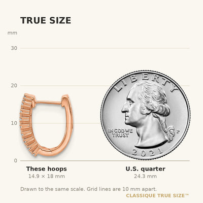 14K Rose Gold Diamond Fancy Hoop Earrings