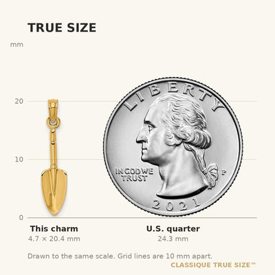 14K 3-D Trowel Garden Tool Charm