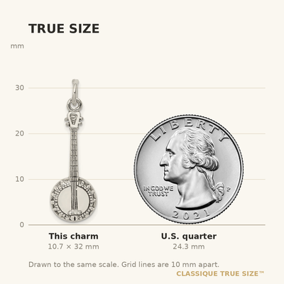 Sterling Silver Banjo Charm