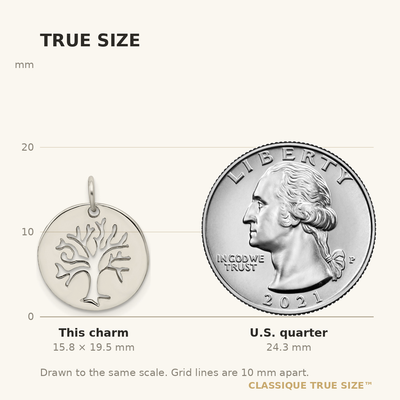 Sterling Silver Polished Tree Cut-out Charm