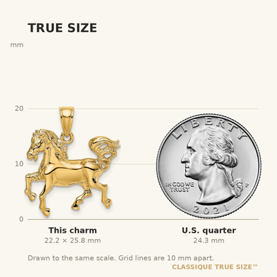 14K Horse Charm, 25.75 x 20.9mm