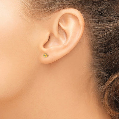 Inverness Stainless Steel 24K Gold-plated Star with Crystal Earrings