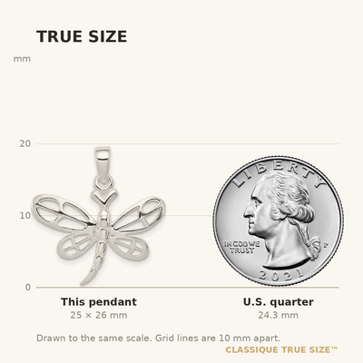 Sterling Silver Polished Dragonfly Pendant