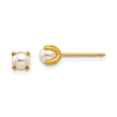 Inverness 18K Prong Simulated Pearl Earrings