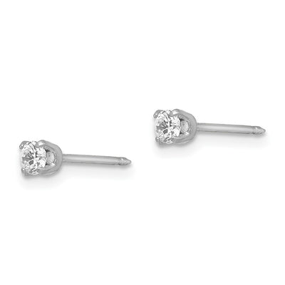 Inverness 18K White CZ Earrings