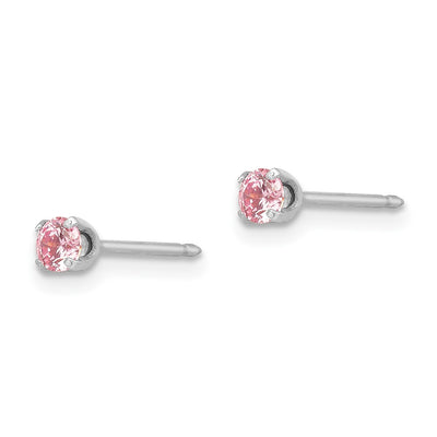 Inverness 14K White Pink CZ Earrings
