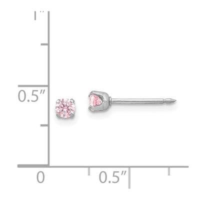 Inverness 14K White Pink CZ Earrings