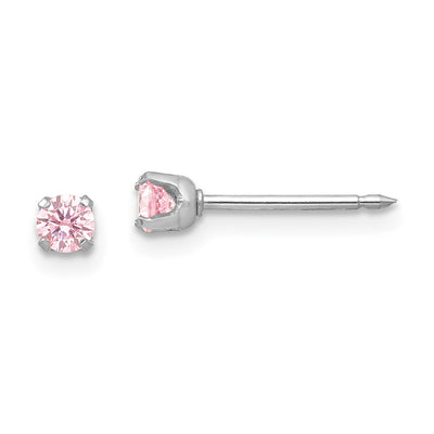 Inverness 14K White Pink CZ Earrings