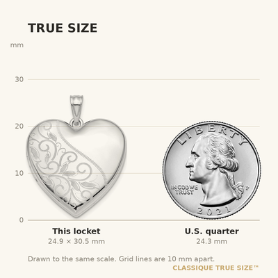 Sterling Silver Rhodium-plated Scrolled Ash Holder Heart Locket