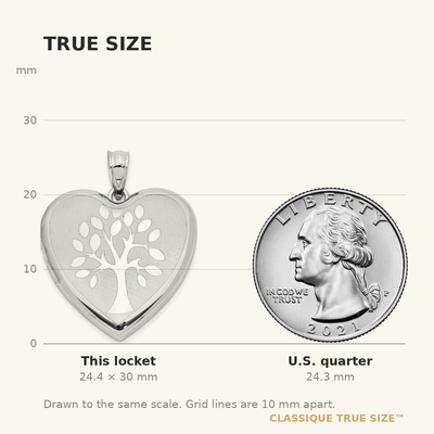 Sterling Silver Rhodium-plated Tree Ash Holder Heart Locket