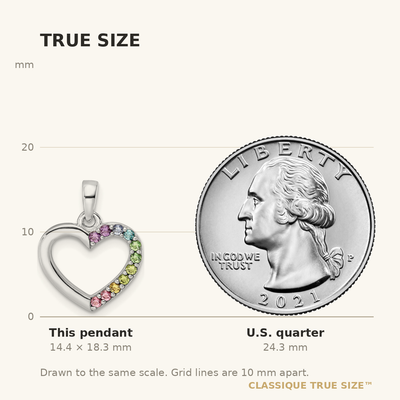 Sterling Silver Rhodium-plated Nano Crystal Heart Pendant