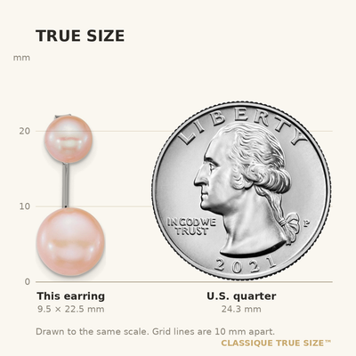 Sterling Silver Rhodium-plated and Pink Button Freshwater Cultured Pearl Front and Back Post Dangle Earrings
