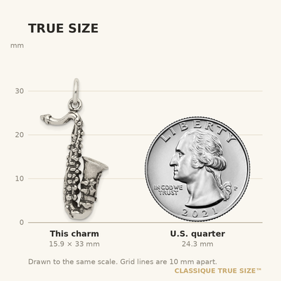 Sterling Silver Antiqued Saxophone Charm