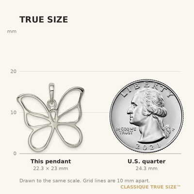 Sterling Silver Polished Butterfly Pendant