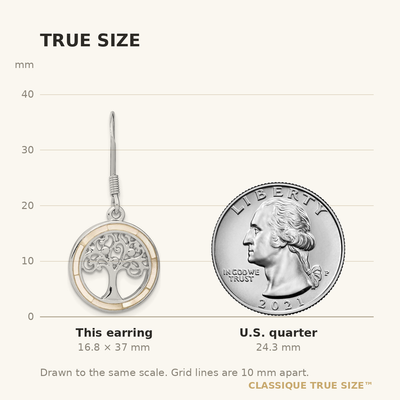 Sterling Silver Rhodium-plated White MOP Tree of Life Earrings