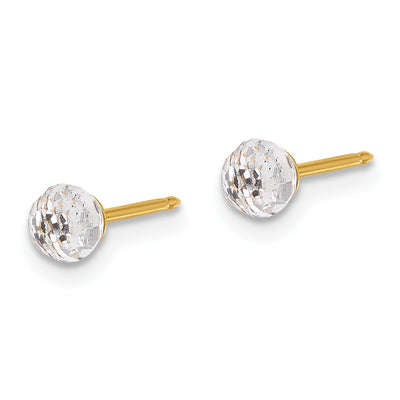 Inverness 14K Polished Crystal Faceted Ball Post Earrings