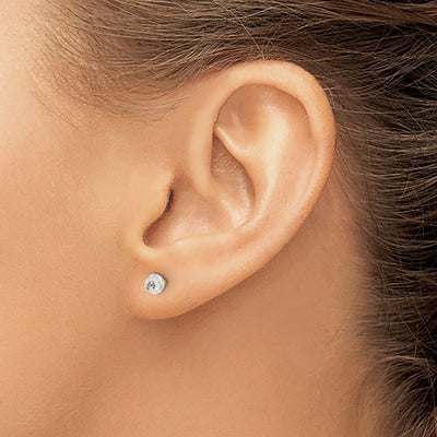 Inverness 14K Polished Crystal Faceted Ball Post Earrings