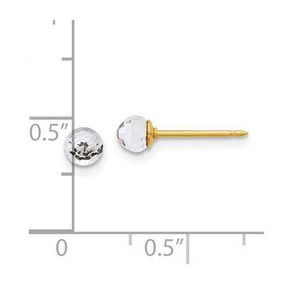 Inverness 14K Polished Crystal Faceted Ball Post Earrings
