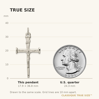 Sterling Silver Textured Crucifix Cross Pendant