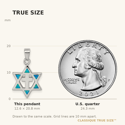 Sterling Silver Rhodium-plated Star of David Created Opal CZ Pendant
