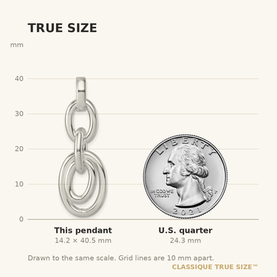 Sterling Silver Moveable Oval Links Pendant