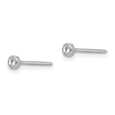 Inverness 14K White Crystal Bezel Earrings