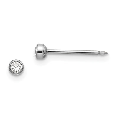 Inverness 14K White Crystal Bezel Earrings