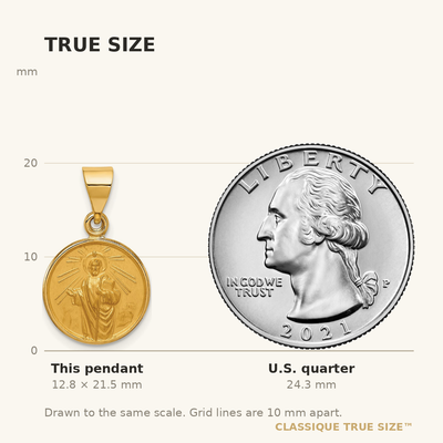 18K Saint Jude Thaddeus Medal Pendant