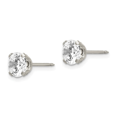 Inverness Stainless Steel CZ Post Earrings